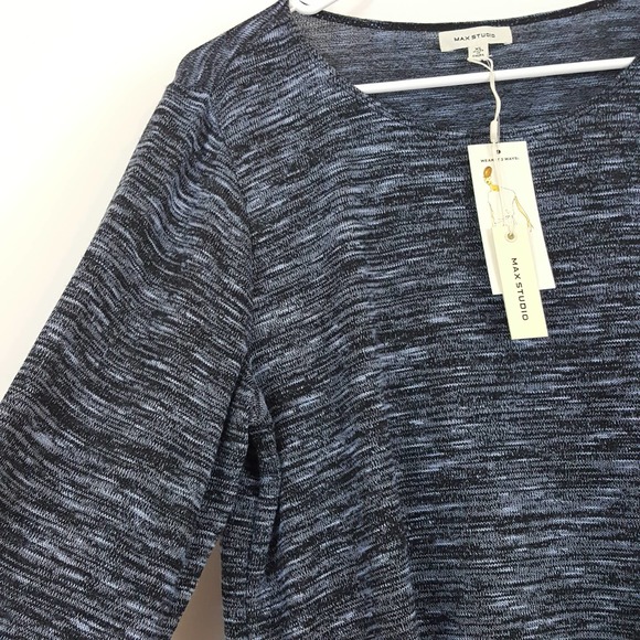 Max Studio NWT Space Dye Tie Hem Sweater Blue XL - Picture 14 of 15